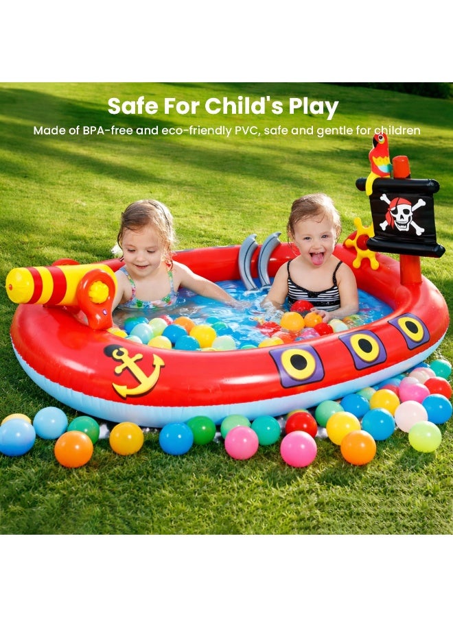 TAPIT Inflatable Swimming Pool for Kids with Sprinkler, Funny Blow up Pool 190*110*90cm Full-Sized Family for Backyard, Summer Water Party (Pirates Spray Pool) - Image 2